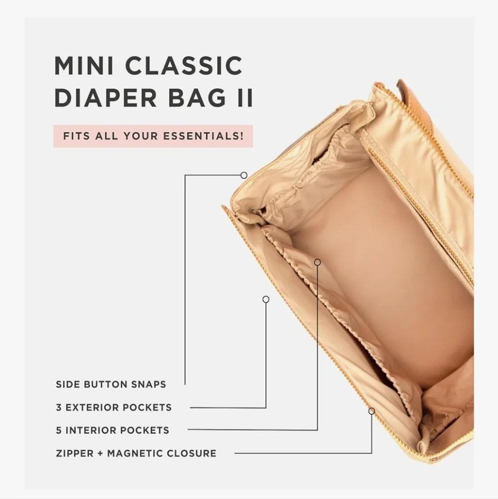 Freshly Picked Mini Classic Diaper Bag Backpack - Vegan Leather - Tan